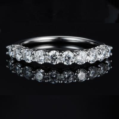 China Tasty And Gorgeous Shimmering 2022 CLASSIC D Color VVS1 Round Shaped Stackable Moissanite Eternity Ring for sale