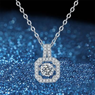 China Excellent Hiphop 2022 Cut 0.5 Carat Moissanite 18K White Gold Plated Necklace For Girlfriend Wife for sale