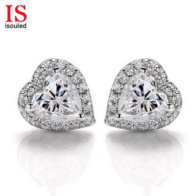 China ISouled Romantic Classic 100% 925 Sterling Silver Pear Created Moissanite Gemstone Ear Studs Fine White Gold Earrings Jewelry Wholesale for sale