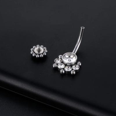 China 2022 Newest Vintage Belly Bars Navel Rings Stainless Steel Navel Rings Style For Women Girls 14G Body Piercing for sale