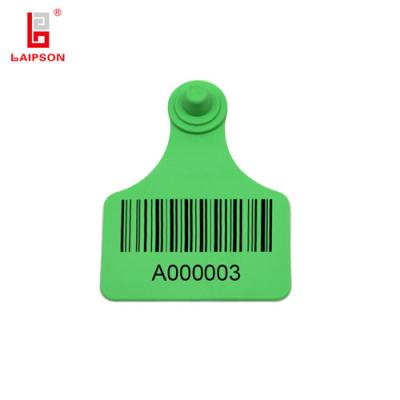 China Cattle use LAIPSON QR code barcode ear tag plastik identification ear tag cattle ear tag for sale