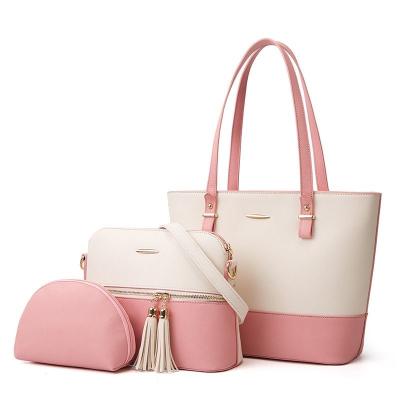 China High Quality Bag 3 Pieces Set Popular Lady's Handbag Messenger Bag Shoulder Bag Lady's Shoulder Bucket Case One for sale