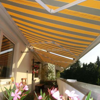 China Waterproof 400 * 350 NEW Full Cassette Motorized Retractable Pergola Awning With Tubular Motor for sale