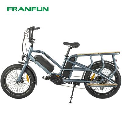 China FRANFUN Aluminum Alloy Long Tail Bafang Mid Drive Electric Bicycle ebike Dual Battery Mid Mount Motor for Mom and Baby for sale