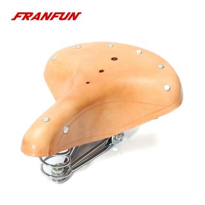 China Retro cowhide cushion for bicycle cowhide saddle cowhide seat the retro for bicycle electric bikes for sale