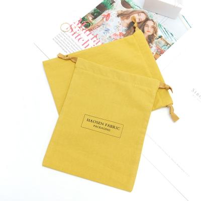 China Wholesale Recyclable Yellow Plain Cotton Cosmetic Bag Wash Drawstring Customized Travel Cotton Makeup Bag For Women for sale