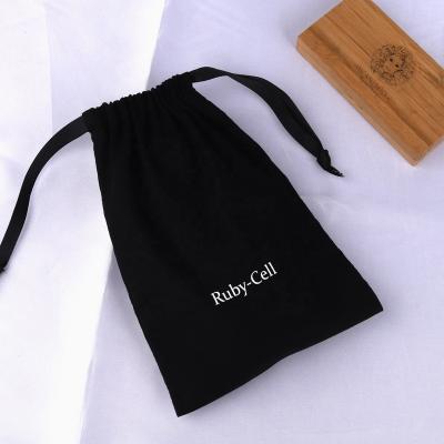 China Custom Logo Printed Cotton Linen Perfume Safety Jewelry Bag Red Cotton Drawstring Gift Cotton Jewelry Pouch for sale