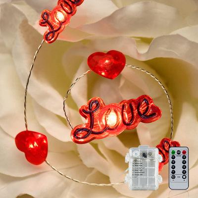 China Romantic Heart+Love LED Copper Wire Heart Shape String Lights For Wedding Holiday Valentine Decoration for sale