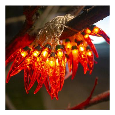 China New Year Chili Solar String Lights Outdoor Celebration Decor Waterproof Electric Red Pepper Fairy Lights for sale