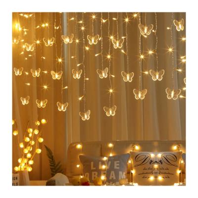 China Butterfly Icicle Light Fairy Lights Waterproof 48Led Garden Wedding Christmas Decorations Butterfly Icicle Light Led Curtain Light for sale