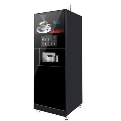 China Máquina de venta de café de expreso totalmente automática de vidrio metálico para la estación de metro en venta