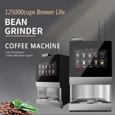 China Máquina de venta de café de acero inoxidable 304 de grano a taza conexión a Internet WIFI 4G en venta