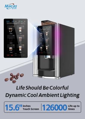 China Commercial Coffee Vending Machine 220V/50-60Hz 57Kg 15.6inch Touch Screen MOQ 2units IOT Support for sale