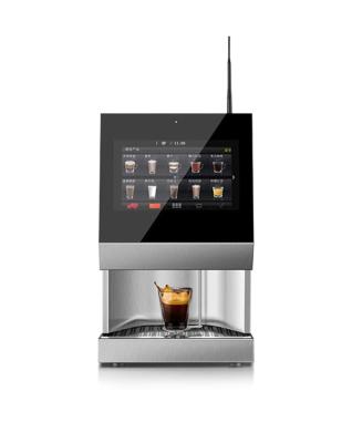 China 15.6inch Advertising Screen Stainless Steel Bean To Cup Coffee Vending Machine For Freshly Brewed Coffee for sale