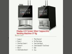 Display LCD Screen Silver Cappuccino Vending Machine 57 Kg