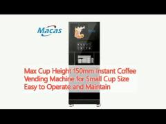 Max Cup Height 150mm Instant Coffee Vending Machine for Small Cup Size Easy to Operate and Maintain