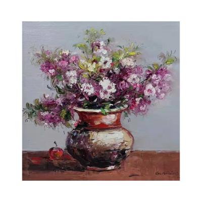 China 100% Hand Painted Classic Hand Made Classic Hand Made Oil Painting Flower Oil Painting Office Decoration Knife Still Life for sale