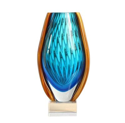 China Good quality contemporary hot sale art murano glass flower vase for sale