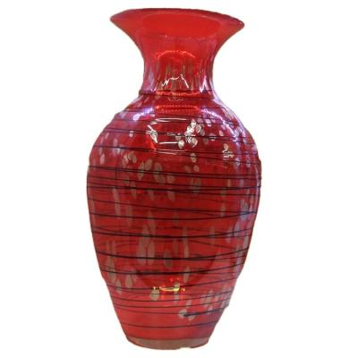 China contemporary home decor decoration red glass table vase for sale