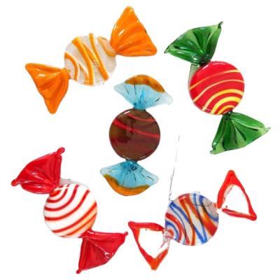 China Europe Christmas Decoration Colored Fruit Glass Pole Flattened Candy for sale