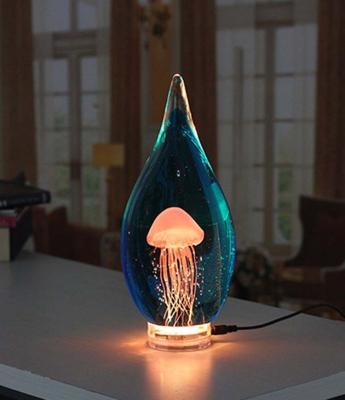 China Gift Decoration With Led Base Gift Decoration Glass Jellyfish for sale