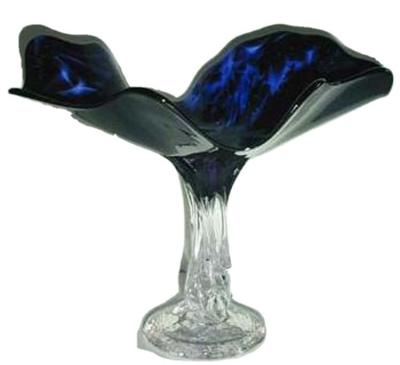 China Contemporary high legs base blue handcrafted murano glass tops for sale