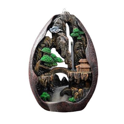 China Wholesale Ornamental Aromatherapy Waterfall Incense Resin Rock Garden Dragon Backflow Incense Burner Holder Tea Fragrance Chinese Ceremony for sale