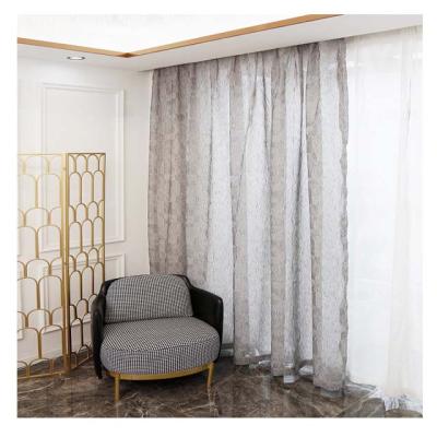 China Modern Yarn-dyed 20%Linen 80%polyester Jacquard Voile Curtain Fabric For Home Textiles for sale