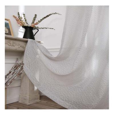 China New Modern Design Fixed 280cm Width Knitted Window Decoration Voile Curtain Fabric For Home for sale