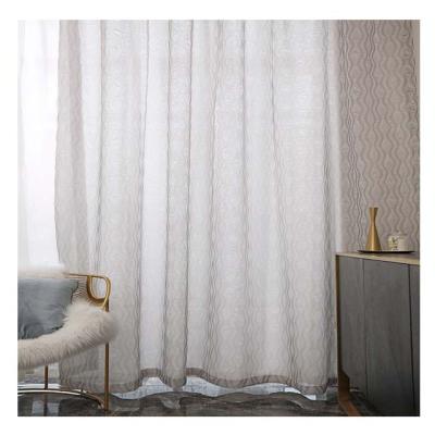 China Modern hot sale wave fixed 280cm width knitted window gauze curtain fabric for bedroom for sale