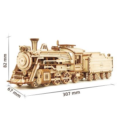 China High Quality Supply Model Train Children Educational Toys Diy Mechanical 3d Puzzle Wooden Toys For Adults for sale