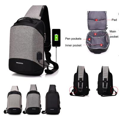 China Latest Anti-theft Fasion Chest One Shoulder Cross - Body Backpack Bags Men Nylon Sling Anti-theft Chest One Shoulder Cross - Body Backpack Bags With USB charging port for sale