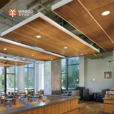 China Artistic Natural Wood Veneer Finish Interior Ceilings Decorative Suspended Hanging Panel for sale