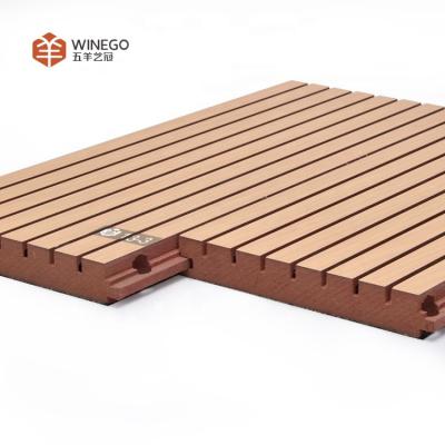 China Modern Grooved Interior Panels Grooved Wood Acoustic Ceiling Panel For Church for sale