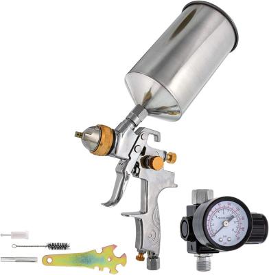 China Professional 1.3mm HVLP Basecoat Clearcoat Spray Gun-Gravity Feed-Auto Paint with Air Regulator 120 mm for sale