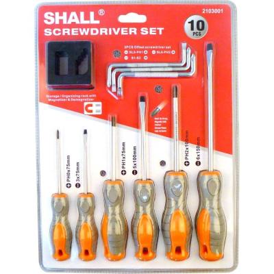 China General Repair 10 Pcs Offset Screwdriver , Slotted Screwdriver Set for sale