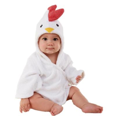 China Animal Chick Baby Hooded Towel Kids Long Sleep Robes Embroidered QUICK DRY Soft Absorbent Bathrobes for sale