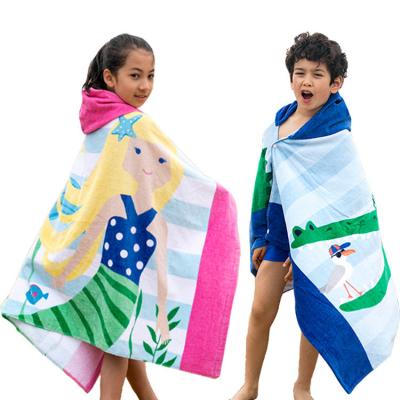 China 2020 Pattern Kids Cartoon Promotional Quick Dry Single Towel With Hood for sale