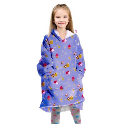 China Sustainable Wholesale Custom Patterns Kids Hoody Sherpa Covering Hoodie With Long Sleeve for sale