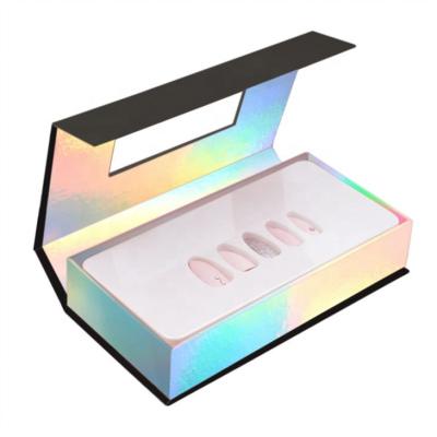 China Recycled Materials Custom Logo Magnetic Nail Box Luxury Packaging for sale