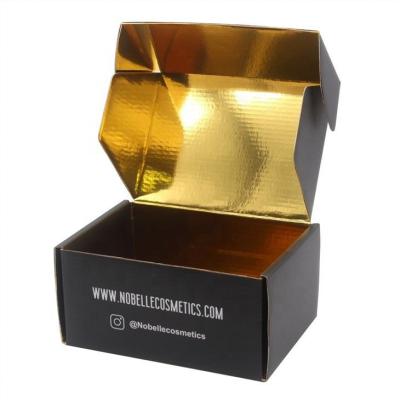 China Recycled Materials Customized Logo Printing Perfume Packaging Box Black Corrugated Cardboard Mailing Box Supplier For Personal Care for sale