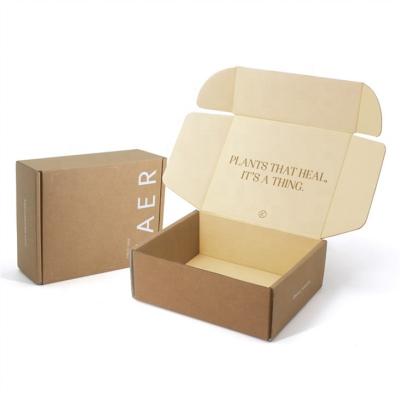 China Recycled Materials Shipping Custom Foldable Retail Mail Box Gold Foil Stamping Logo Kraft Paper Box Shoes Apparel Top Tuck Mailer Box for sale