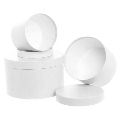 China Recycled Round Materials Gift Box White 3 Set (25cmDx15cmH) for sale