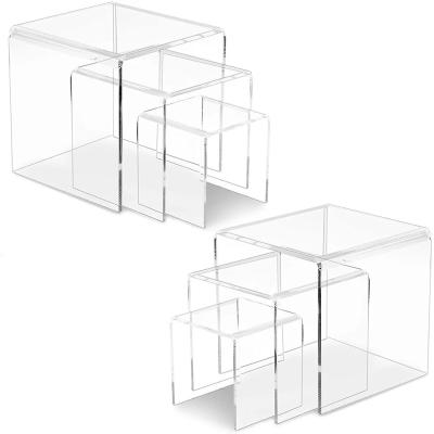 China Classic Classic Style Plants Clear Acrylic Display Risers , Jewelry Display Riser Shelf Showcase Fixtures for sale