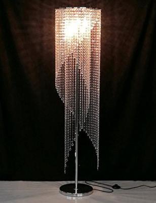 China Modern Bedroom Raindrop Crystal Floor Lamp Chrome Finish for sale