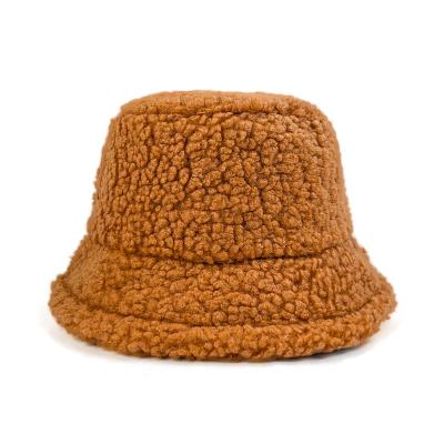 China breathable & Waterproof In Stock Outdoor Fleece Faux Lamb Wool Sherpa Hat Customize Bucket Hats Women Winter Sherpa Comfort Luxury Fisherman Hat for sale