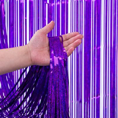 China Decorative Laser Foil Fringe Door Curtain Party Festive Holiday Decor for sale