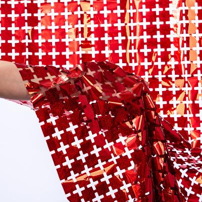 China Assorted Grid Rain Silk Foil Square Curtain For Party Dressing Background Wall ISO9001 for sale