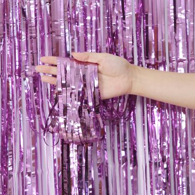 China Purple Party Fringe Curtain With Modern Design For Vibrant Event Decoration for sale