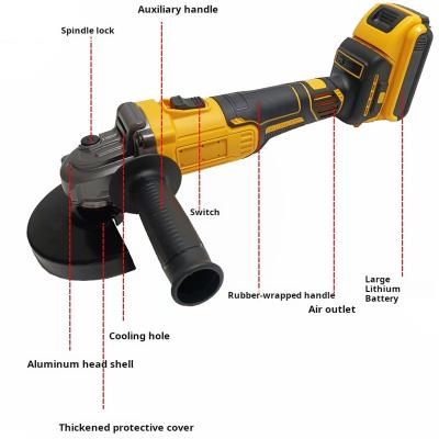 China 100 mm borstelloze motor Lithium hoekfreesmachine met sleutel en beschermend deksel Te koop